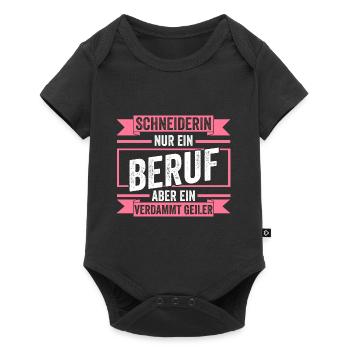 Näher Schneiderin - Baby Premium Kurzarmbody - Schwarz - Vorne