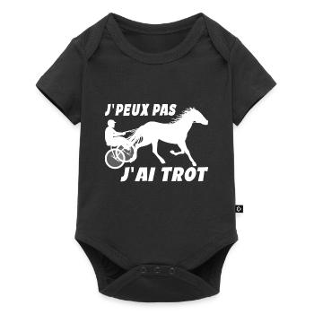 J'peux Pas J'ai Trot Humour Cheval équitation - Body à manches courtes Premium Bébé - noir - Devant