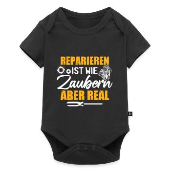 Reperatur Auto Mechaniker Lustig - Baby Premium Kurzarmbody - Schwarz - Vorne