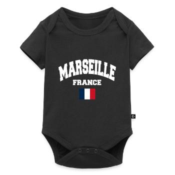 Marseille - Baby Premium Kurzarmbody - Schwarz - Vorne