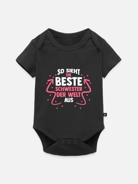 Familie Beste Schwester - Baby Premium Kurzarmbody - Schwarz