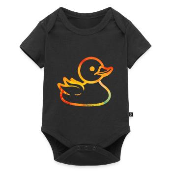 canard coloré - Body à manches courtes Premium Bébé - noir - Devant