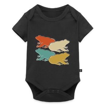 Amphibian Retro Frog Lover Vintage Herpetologist - Baby Premium short-sleeve bodysuit - black - Front
