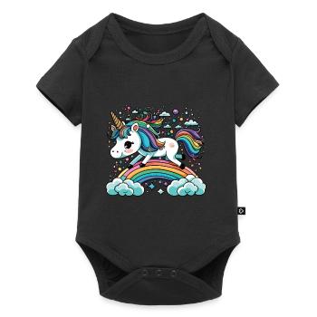 Unicorn over the Rainbow - Magical Freedom - Baby Premium short-sleeve bodysuit - black - Front