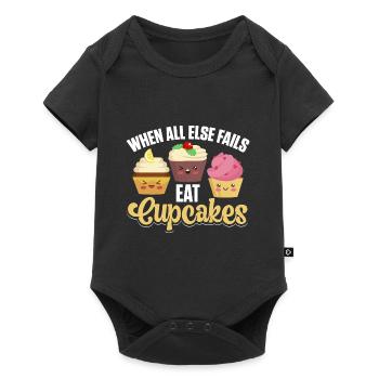 Quand tout le reste échoue Mangez des cupcakes Drôle de chef pâtissier - Body à manches courtes Premium Bébé - noir - Devant
