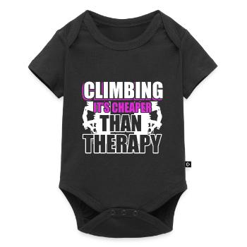 Climbing Climbing Is Cheaper Than Therapy - Baby Premium short-sleeve bodysuit - black - Front