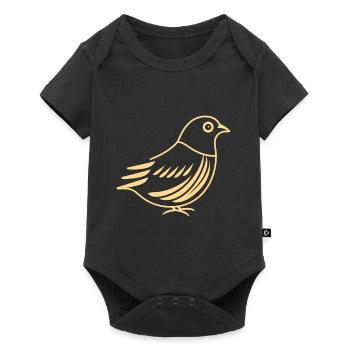 cailles petit oiseau caille - Body à manches courtes Premium Bébé - noir - Devant