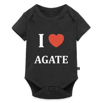 I love Agate - Body à manches courtes Premium Bébé - noir - Devant