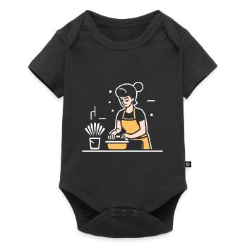 Humour faire le ménage - Body à manches courtes Premium Bébé - noir - Devant