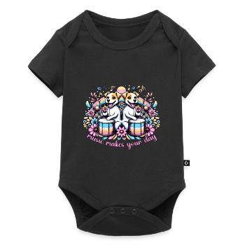 Music Makes Your Day - Baby Premium short-sleeve bodysuit - black - Front