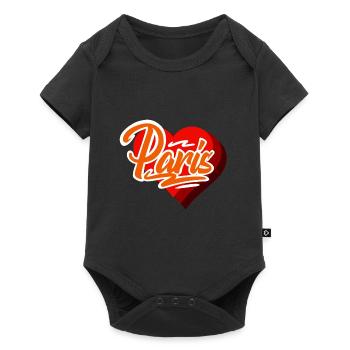 Paris - Baby Premium Kurzarmbody - Schwarz - Vorne