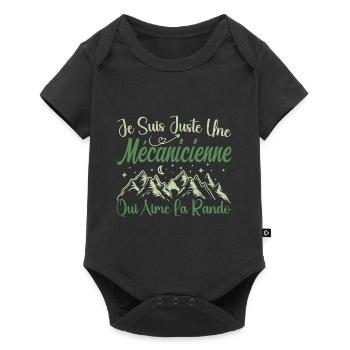 Mécanicienne aventurier passionnée de Randonnée - Body à manches courtes Premium Bébé - noir - Devant