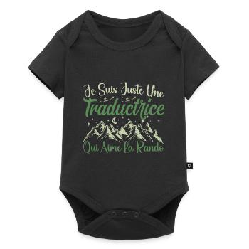 Traductrice aventurier passionnée de Randonnée cad - Body à manches courtes Premium Bébé - noir - Devant