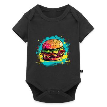 Colorful Burger Explosion - Baby Premium short-sleeve bodysuit - black - Front