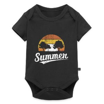 Retro Sunset Summer - Baby Premium short-sleeve bodysuit - black - Front