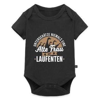 Never underestimate an old woman with ducks - Baby Premium short-sleeve bodysuit - black - Front