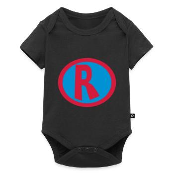 Super, Superheld, Superheldin, Hero, R - Baby Premium short-sleeve bodysuit - black - Front