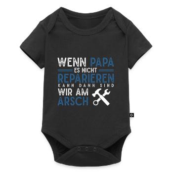 Handwerker Bester Vater Reparieren Papa - Baby Premium Kurzarmbody - Schwarz - Vorne