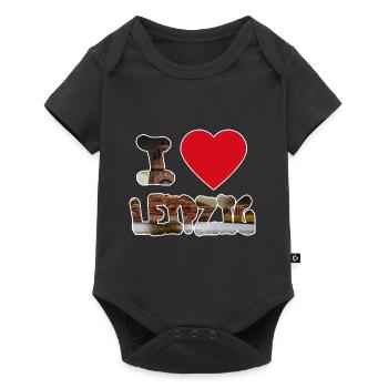 I love Leipzig T-Shirt / Poster - Baby Premium Kurzarmbody - Schwarz - Vorne