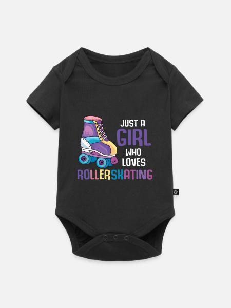 Rollerblading Mädchen Skater Inline Skating - Baby Premium Kurzarmbody - Schwarz