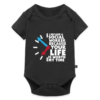 Social worker Social work Social work - Baby Premium short-sleeve bodysuit - black - Front