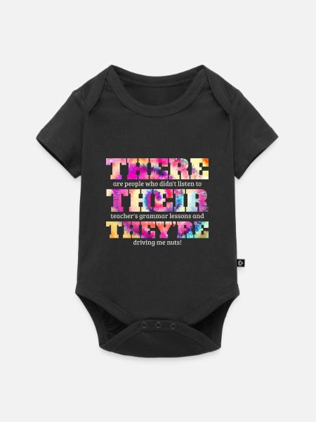 Englischlehrer Geschenke Englischklasse Grammatik - Baby Premium Kurzarmbody - Schwarz