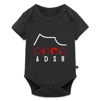 ADSR Modular Techno Festival Nerd Synthesizer - Baby Premium short-sleeve bodysuit - black - Front