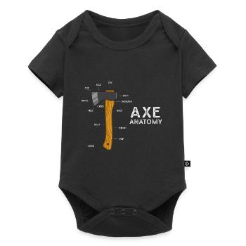 Lustige Axt Humor Beil Holzfäller Axt werfen - Baby Premium Kurzarmbody - Schwarz - Vorne