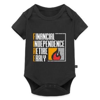 Retired Retirement Fire Frugal Frugalism - Baby Premium Kurzarmbody - Schwarz - Vorne