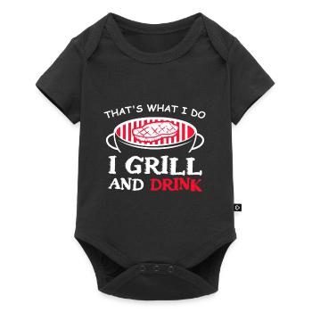 Grill and drink meat lover gift - Baby Premium short-sleeve bodysuit - black - Front