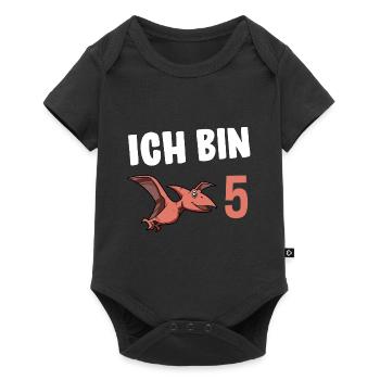 5 Jahre Geburtstagsgeschenk Dinosaurier 5 Jahre - Baby Premium Kurzarmbody - Schwarz - Vorne