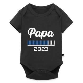 Dad 2023 Loading Bar Gift Father 2023 - Baby Premium short-sleeve bodysuit - black - Front
