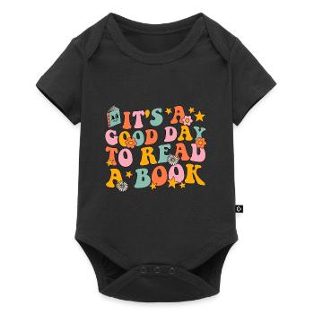 It's a good day to read a book groovy - Baby Premium short-sleeve bodysuit - black - Front
