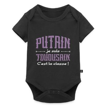 Putain je suis toulousain c'est la classe - Body à manches courtes Premium Bébé - noir - Devant