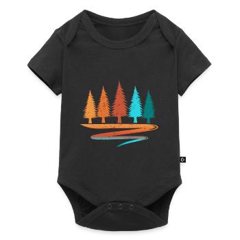 Retro Forest Randonnée en plein air Nature - Body à manches courtes Premium Bébé - noir - Devant