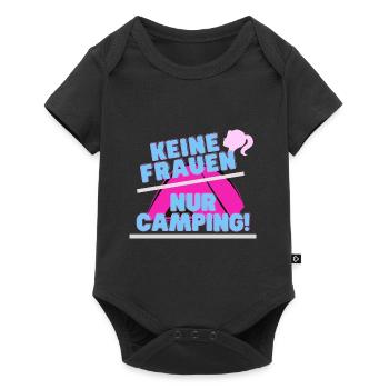 Keine Frauen - nur Camping! - Baby Premium Kurzarmbody - Schwarz - Vorne