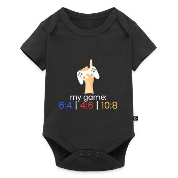 my game: 6:4 | 4:6 | 10:8 - Baby Premium short-sleeve bodysuit - black - Front