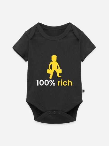 100% reich - Baby Premium Kurzarmbody - Schwarz