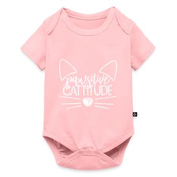 Pawsitive Cattitude - Drôles de dictons de chat - Body à manches courtes Premium Bébé - rose - Devant