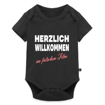 HERZLICH WILLKOMMEN IM FALSCHEN FILM - Baby Premium Kurzarmbody - Schwarz - Vorne
