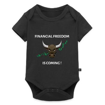 Conception de stock pour la liberté financière - Body à manches courtes Premium Bébé - noir - Devant