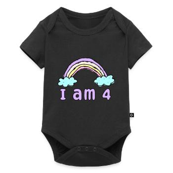 Gift 4 years Birthday I am 4 years old - Baby Premium short-sleeve bodysuit - black - Front