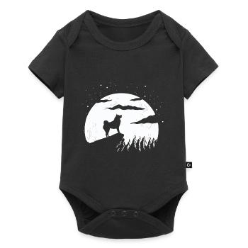Finnischer Spitz und Berg - Baby Premium Kurzarmbody - Schwarz - Vorne