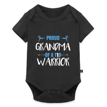 Proud Grandma Of A T1D Warrior - Baby Premium short-sleeve bodysuit - black - Front