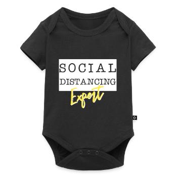 Social Distancing Expert - Baby Premium Kurzarmbody - Schwarz - Vorne