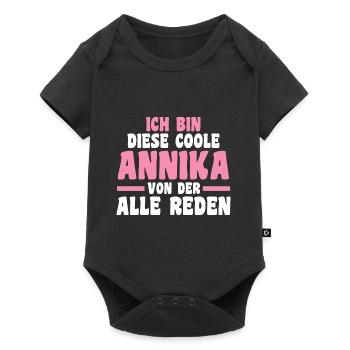 Annika - Baby Premium Kurzarmbody - Schwarz - Vorne