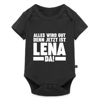 Lena - Baby Premium Kurzarmbody - Schwarz - Vorne
