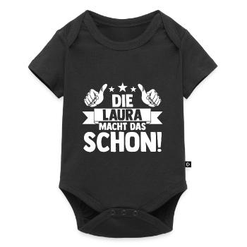 Laura - Baby Premium Kurzarmbody - Schwarz - Vorne