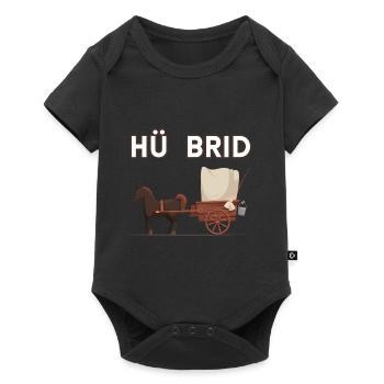Pferdekutsche Hü Brid Hybrid Auto Pferd - Baby Premium Kurzarmbody - Schwarz - Vorne