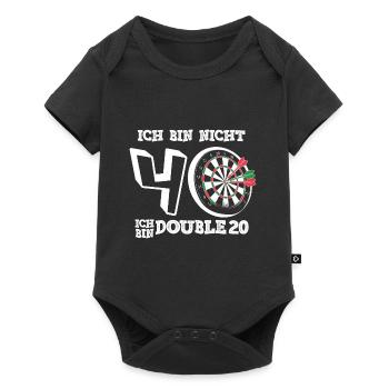 40. Geburtstag - Darts Doppel 20 - Baby Premium Kurzarmbody - Schwarz - Vorne
